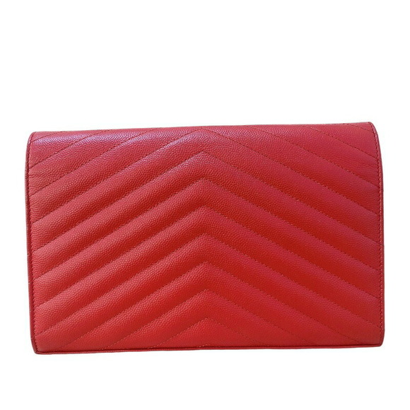 Saint Laurent Red Calfskin Casadora Chain Wallet - Picture 1 of 10